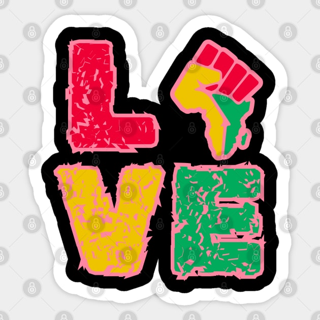 Black History Month Love For Valentines Day Sticker by Creatifly Graphic Tees